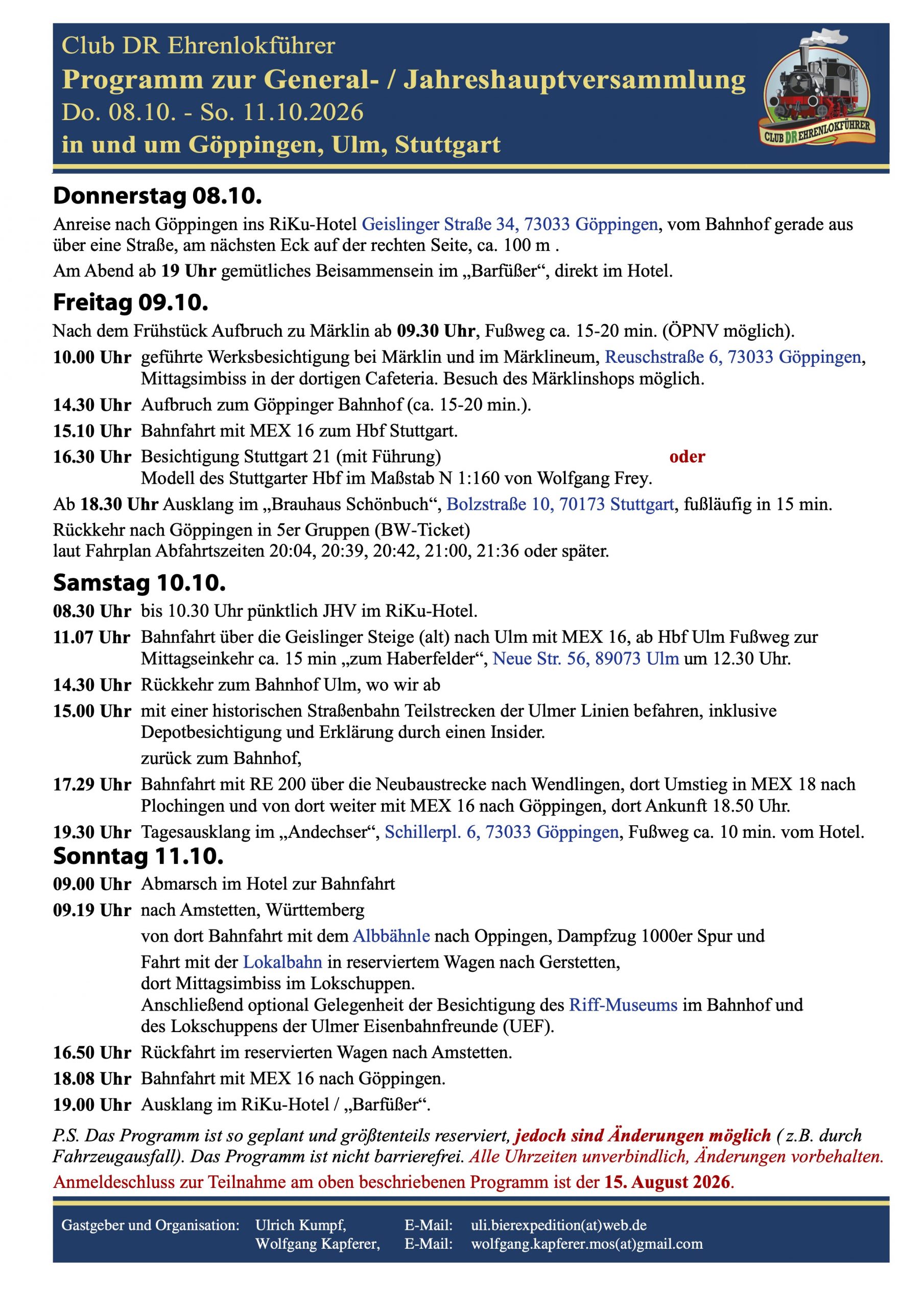 Programm JHV 2026 Seite 1